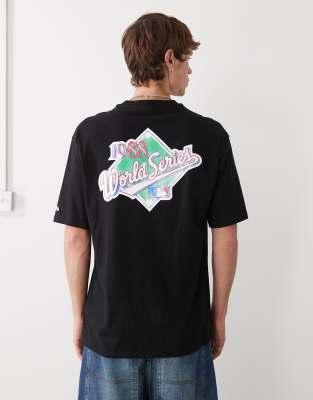 New Era New Era LA Dodgers oversized t-shirt in navy with green logo-Multi