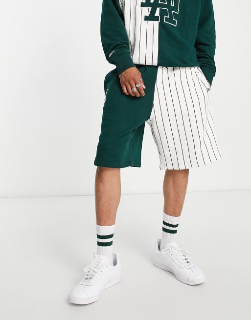 New Era - LA Dodgers - Pantaloncini con design spezzato verde e gessato - In esclusiva per ASOS