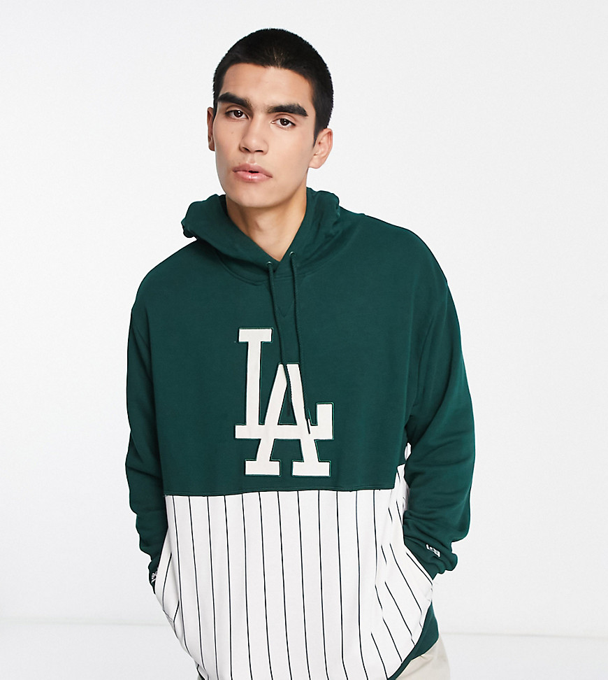 New Era LA Dodgers pinstripe hoodie in green exclusive to ASOS