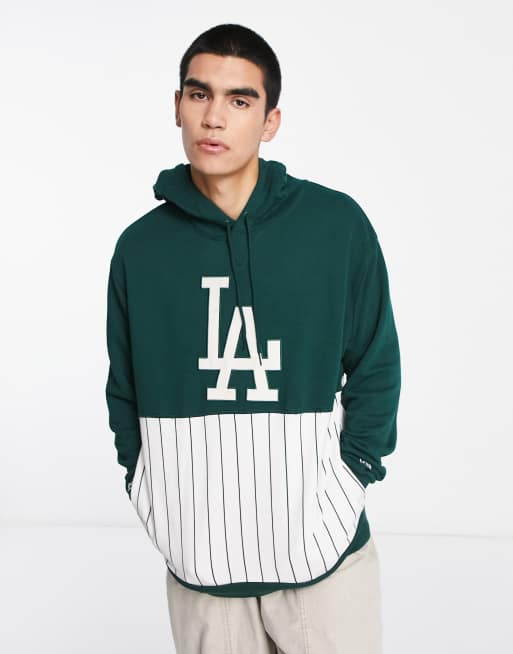 New Era LA Dodgers pinstripe hoodie in green exclusive to ASOS