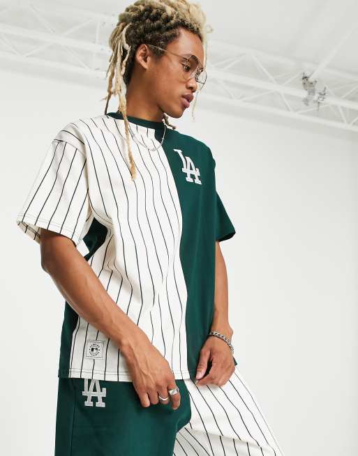 New Era LA Dodgers two tone oversized t-shirt in off white exclusive to ASOS