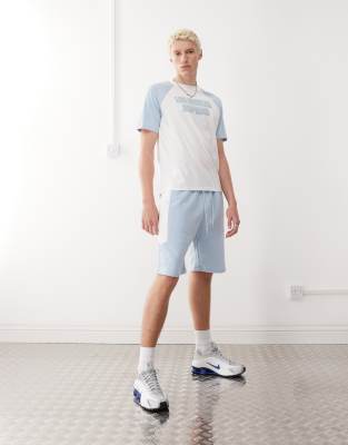 New Era New Era LA Dodgers raglan short co-ord in blue multi