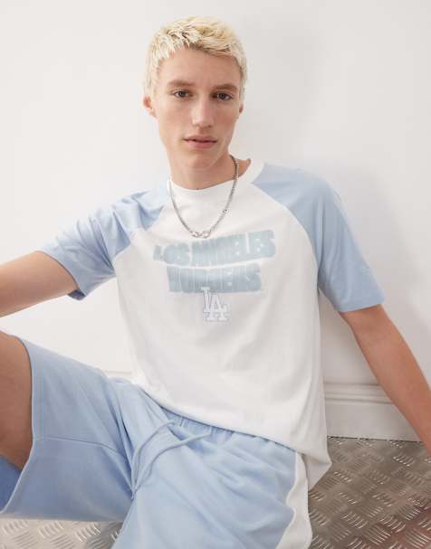 New Era – LA Dodgers – Raglan-T-Shirt in Blau-Bunt, Kombiteil - view 1