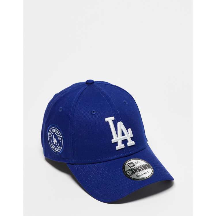 New Era LA Dodgers side patch 9Forty cap in blue | ASOS