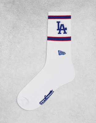 New Era - LA Dodgers - Socken in Weiß mit Logo in Blau-Bunt