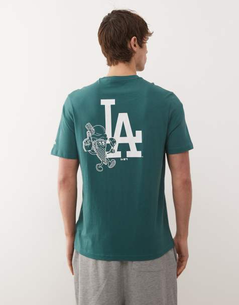 New Era - LA Dodgers - T-shirt coupe classique à imprimé graphique au dos - Vert - view 1
