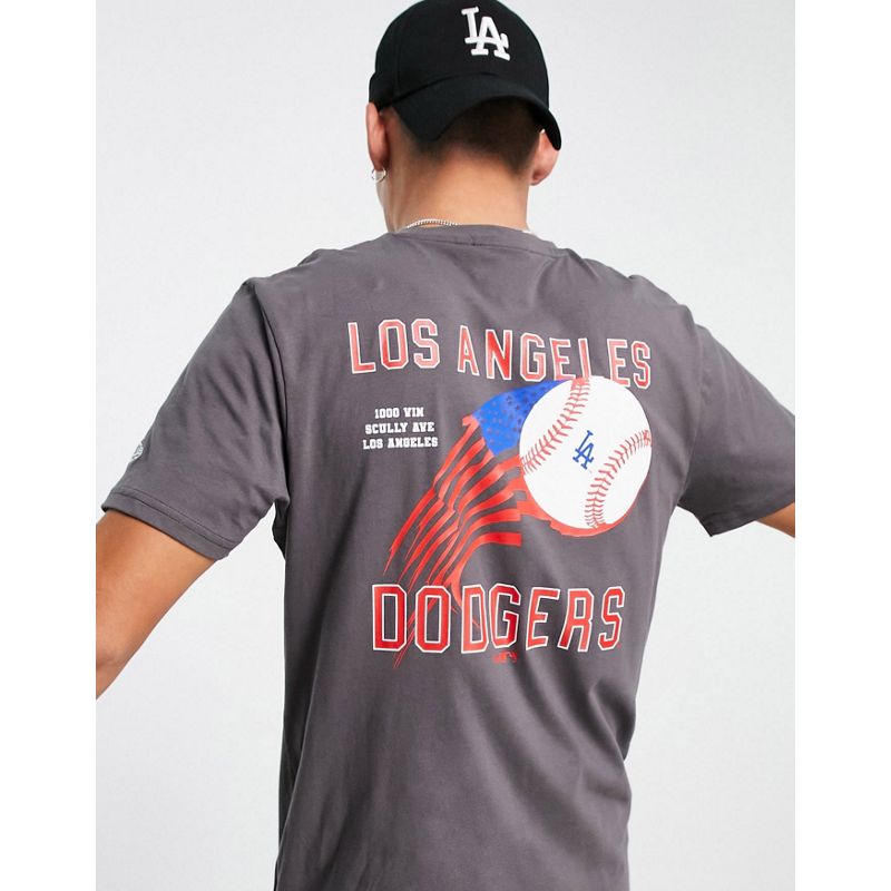 KAf3I Uomo New Era - LA Dodgers - T-shirt grigia con stampa sulla schiena