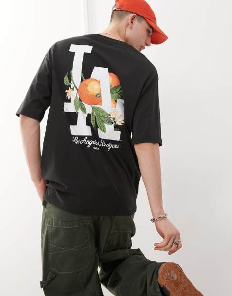 New Era – LA Dodgers – T-Shirt in Schwarz mit Frucht-Print auf dem Rücken - view 1