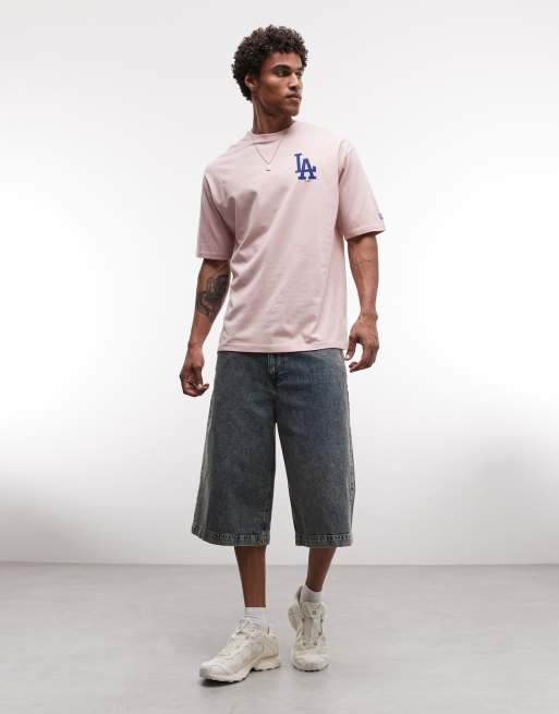 New Era - LA Dodgers - T-shirt rosa con logo e grafica di berretti sul retro, 4 di 5