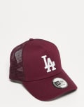 [New Era] New Era LA Dodgers trucker cap in burgundy-Red One Size BURGUNDY