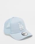 [New Era] New Era LA Dodgers trucker cap in pale blue No Size Blue