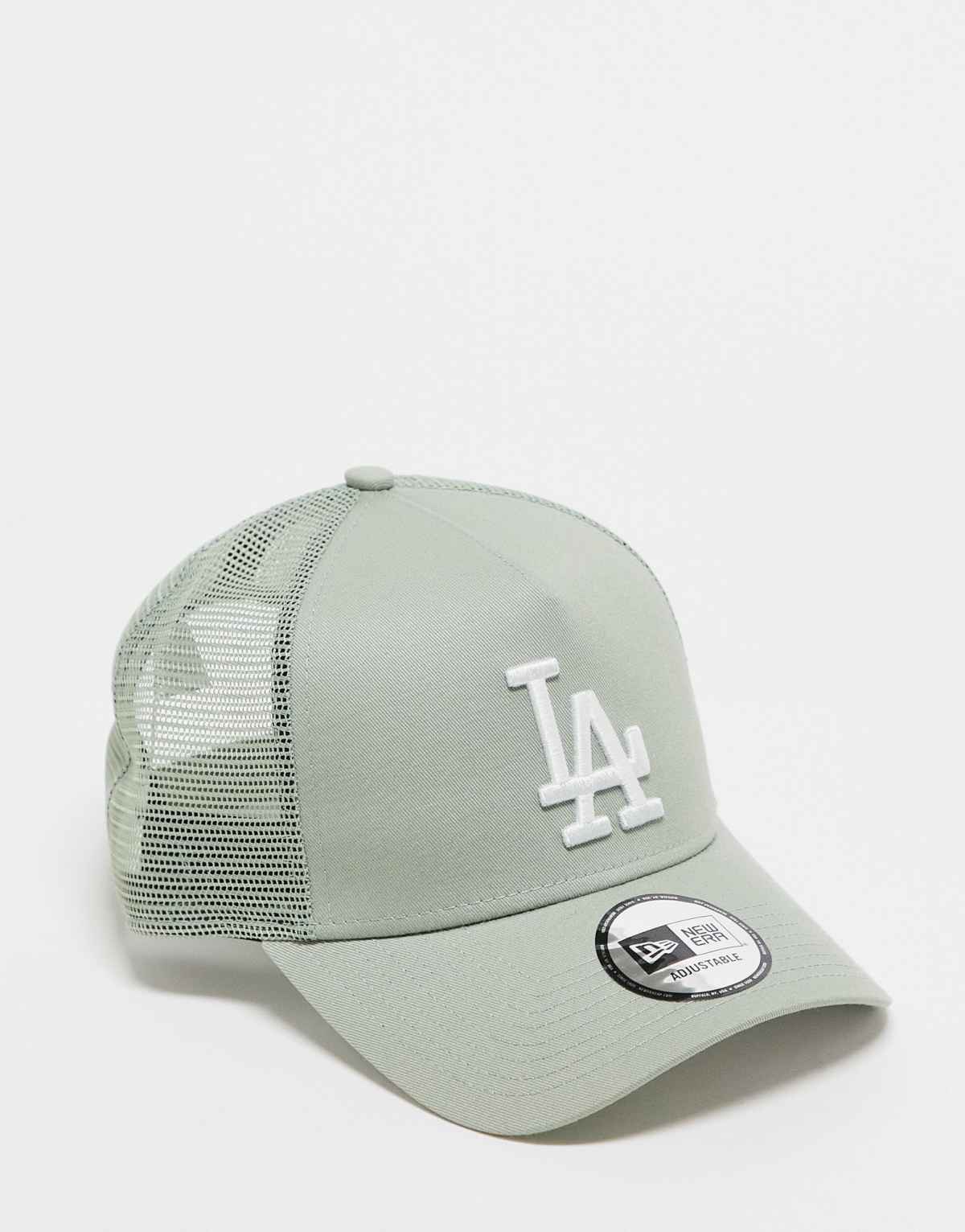 New Era LA Dodgers trucker cap in sage green