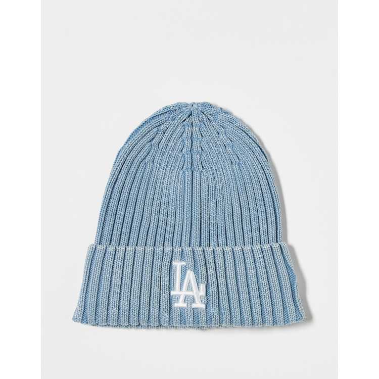 New Era LA Dodgers two tone chunky knit cuff beanie in blue | ASOS