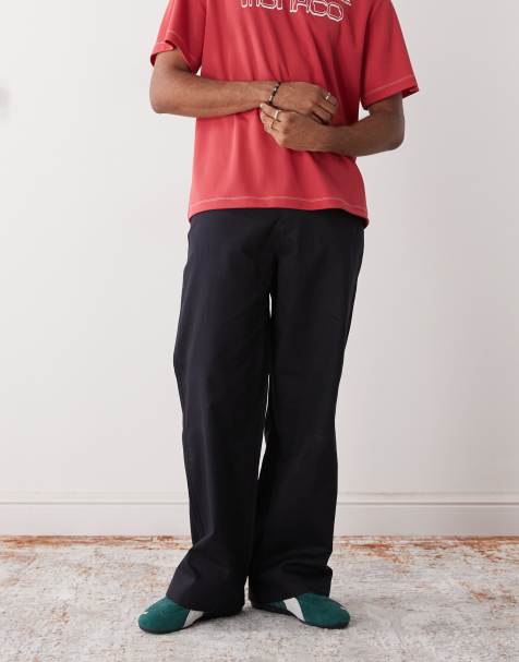 New Era LA Dodgers wide leg chino trousers in navy - view 1