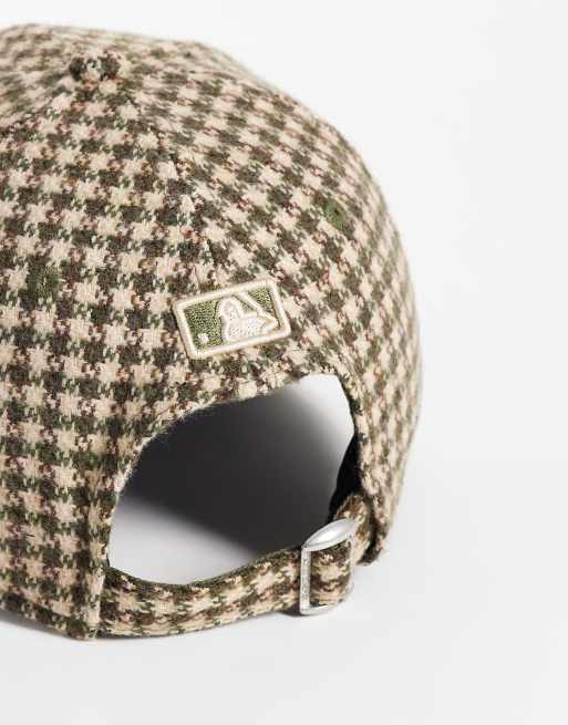 New Era LA Dodgers womens 9forty houndstooth check cap in green, 3 of 3