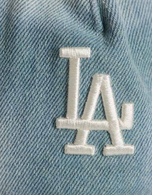 New Era LA Dodgers womens 9twenty denim cap in lightwash blue, 2 of 3