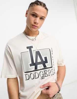 New Era LA Dodgers wordmark t-shirt in white