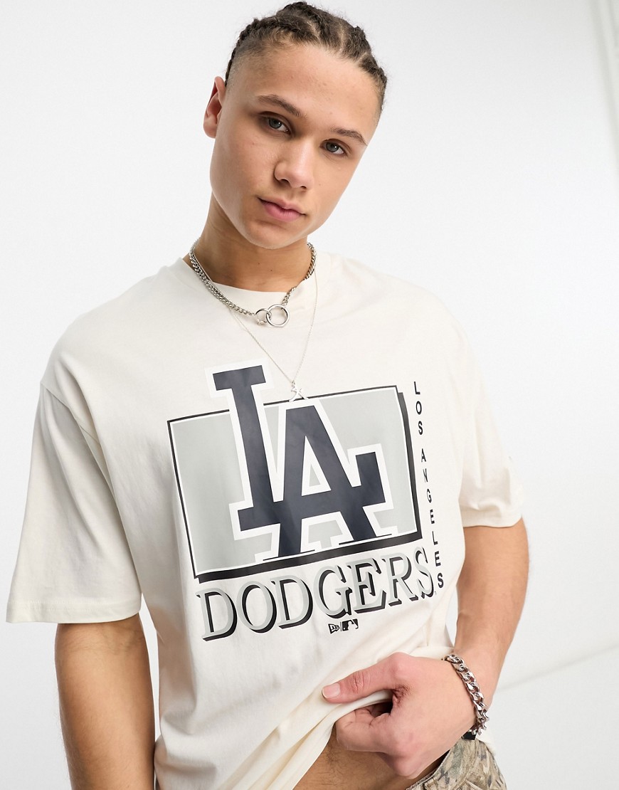 New Era LA Dodgers wordmark t-shirt in white