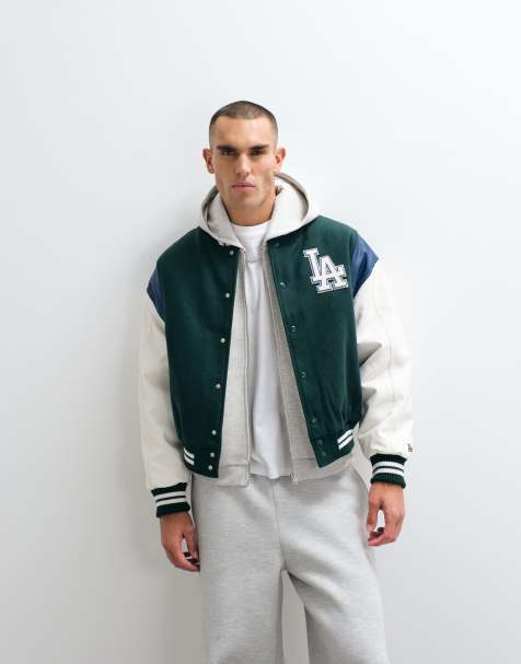 New Era – LA Dodgers – Zielona kurtka varsity z mieszanki wełny - view 1