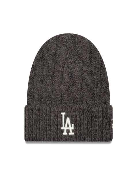 New Era LA Dodgers Zopfstrick-Mütze mit Umschlag in Grau - view 1