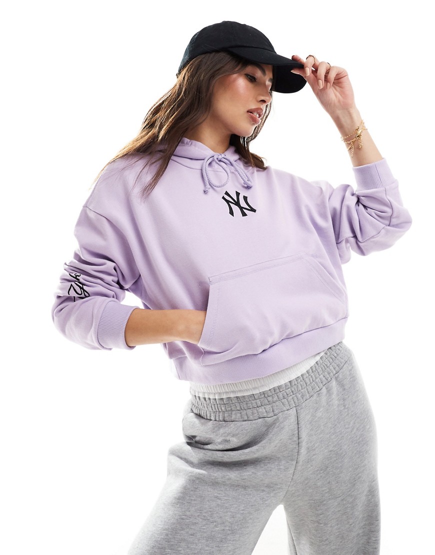 New Era LA embroidered hoodie in lilac-Purple