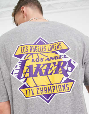 New Era NBA LA Lakers oversized mesh t-shirt in white with logo