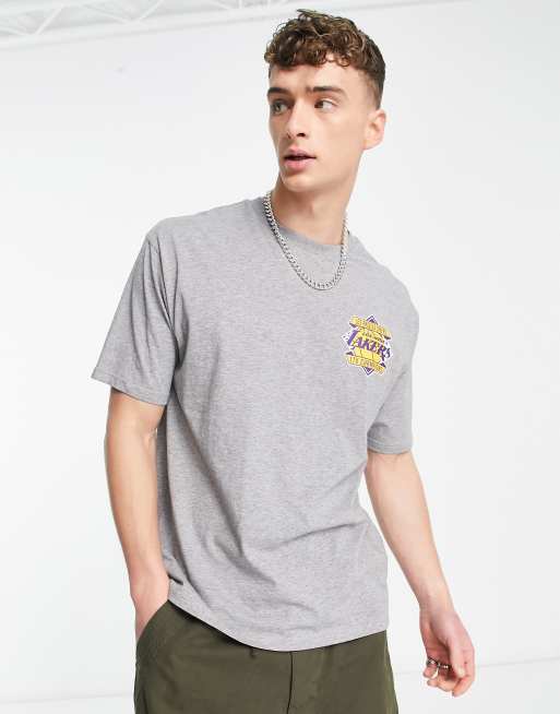 LA Lakers NBA Baseball Jersey Grey T-Shirt