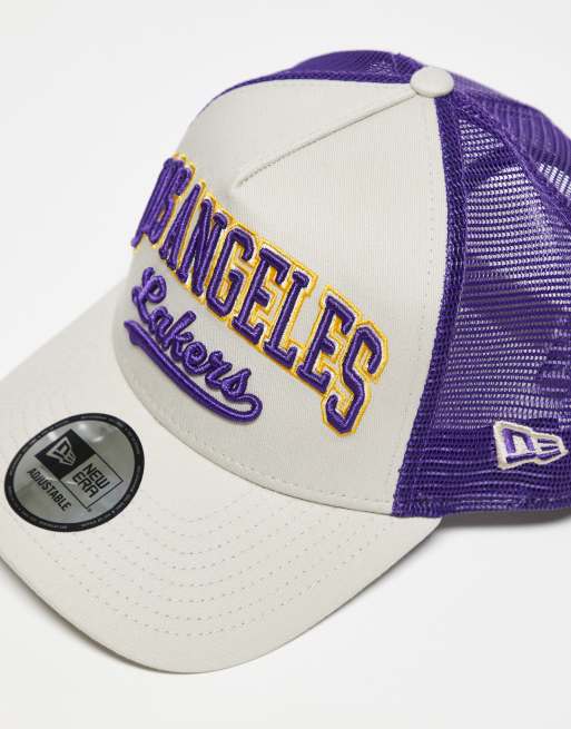 New Era - LA Lakers - E Frame - Truckerpet in crème multi, 2 van 3