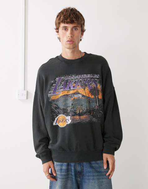 New Era - LA Lakers - Felpa oversize nero slavato - view 1