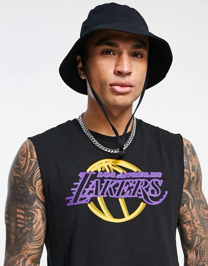 New Era - LA Lakers - Hemdje met neonprint in zwart