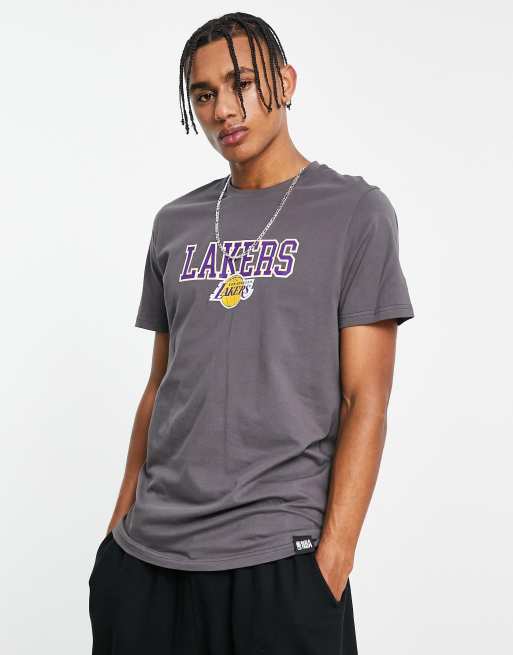 New Era LA Lakers champions backprint t-shirt in grey