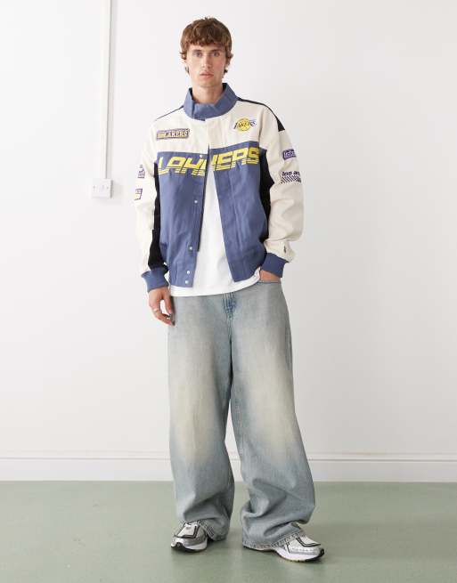 New Era LA Lakers motocross jacket in blue and white, 2 of 5
