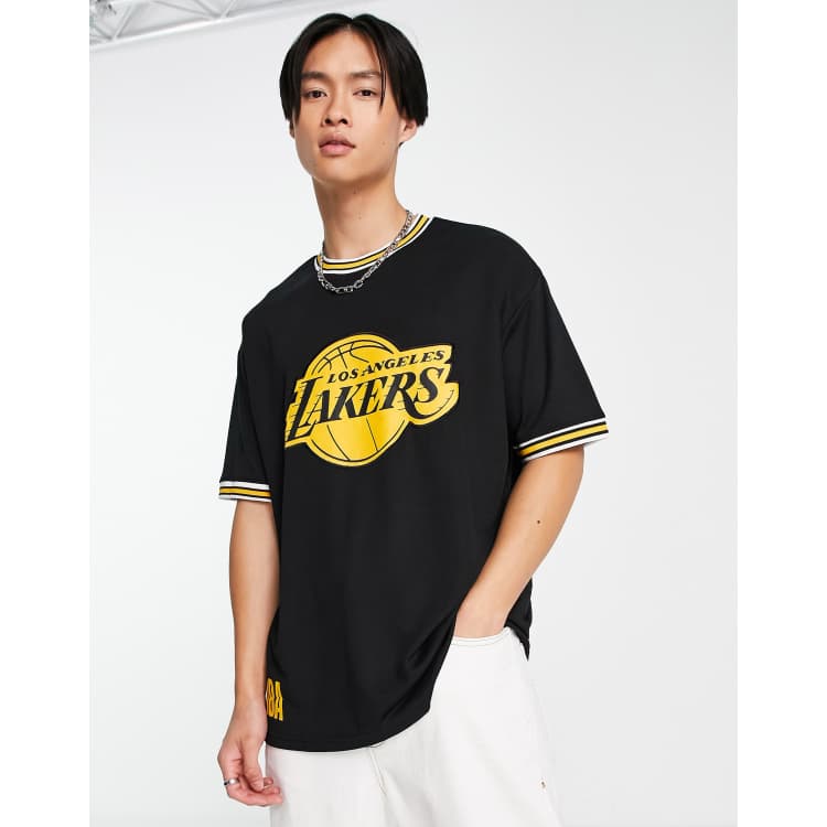 New Era LA Lakers oversized mesh t-shirt in black