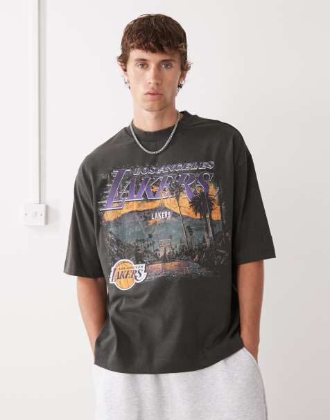 New Era - LA Lakers - Oversized T-shirt in zwart met wassing - view 1
