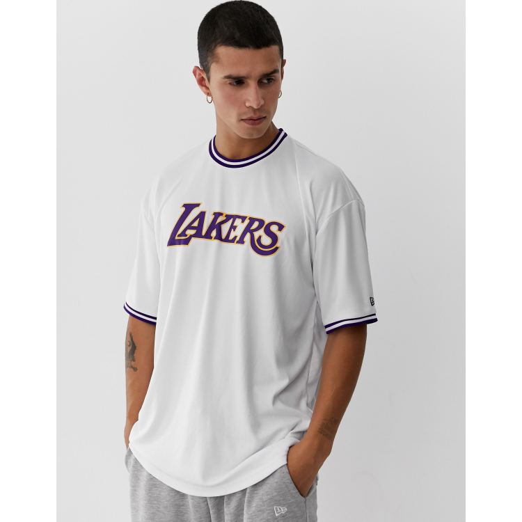 New Era NBA LA Lakers singlet with large logo in white