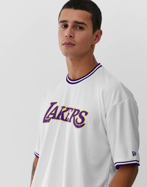 New Era NBA LA Lakers back print t-shirt in white exclusive as ASOS, ASOS