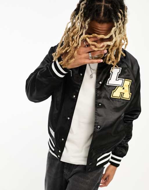 New Era - LA Lakers - Sort college-jakke i satin