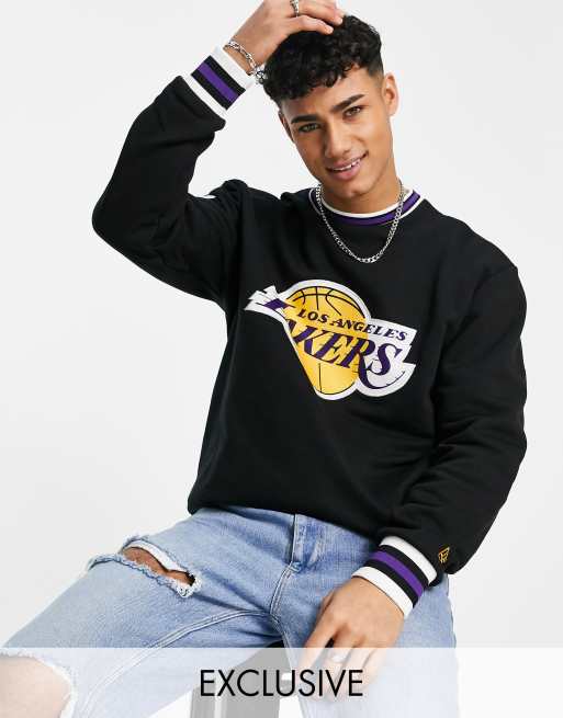 New Era – LA Lakers – Svart sweatshirt i oversize med applikationer av mesh, endast hos ASOS