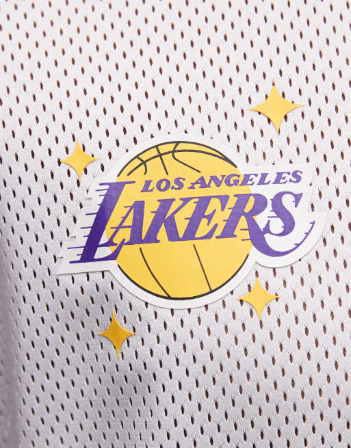 New Era – LA Lakers – T-Shirt aus Netzstoff in Weiß mit Grafik, 3 von 5