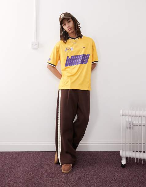 New Era LA Lakers Sports top with collar in yellow