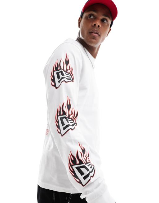 New Era – Langärmliges T-Shirt in Weiß mit Logo, 2 von 4