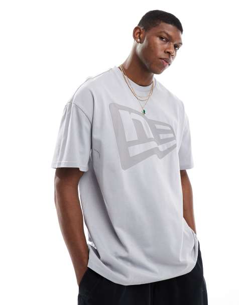 New Era large logo t-shirt in grey - view 1