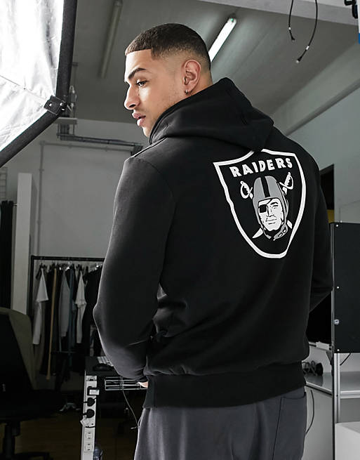 New Era Las Vegas Raiders backprint hoodie in black