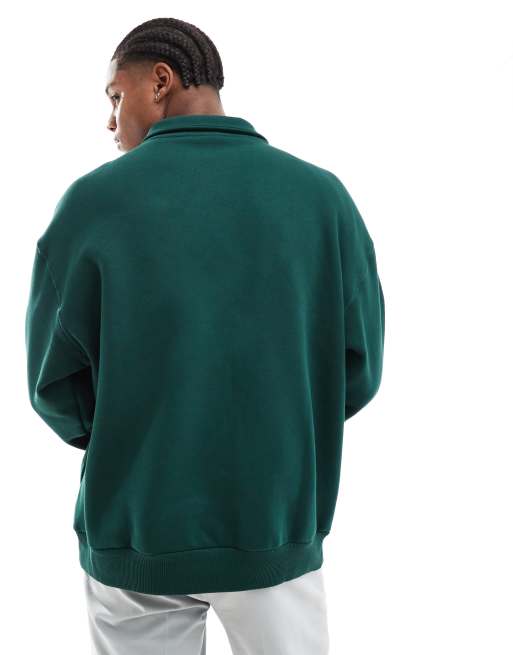 New Era Lifestyle quarter zip sweat top in green, 4 of 4