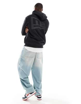 New Era New Era logo back print hoodie in black
