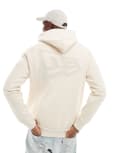 [New Era] New Era logo back print hoodie in cream-White XL Cream