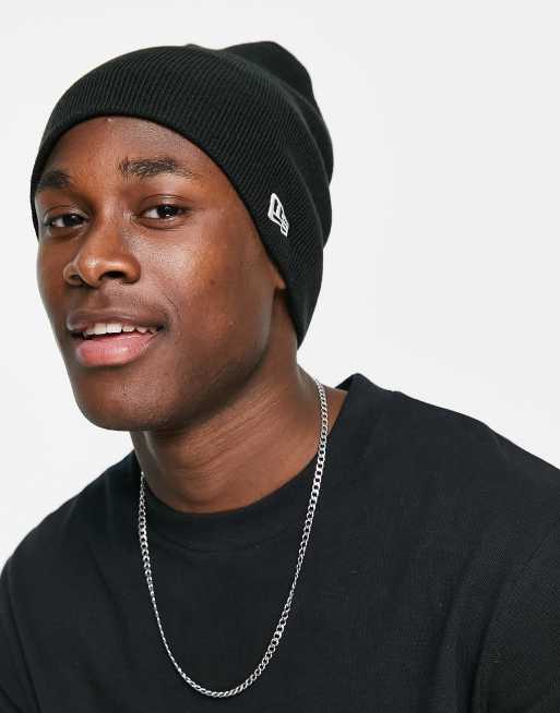 New Era logo beanie hat in black | ASOS