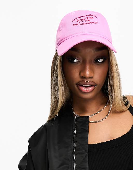 Bright pink sales baseball cap