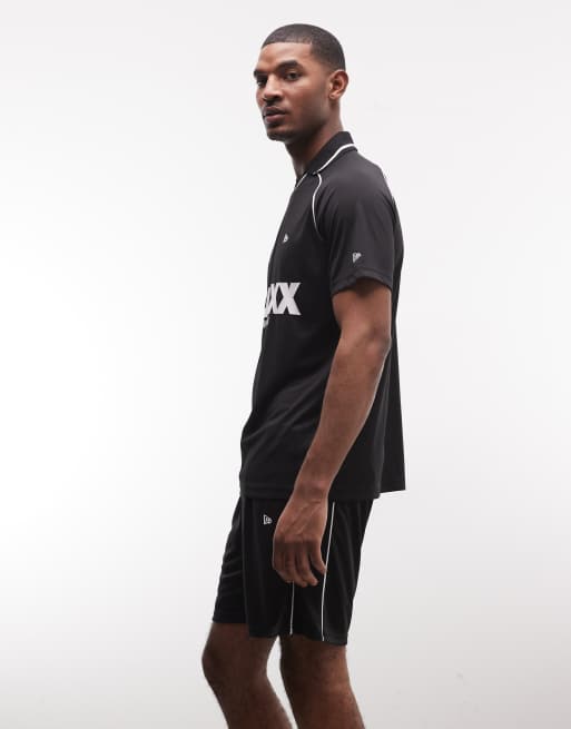 New Era logo football shorts co-ord in black, 3 of 5