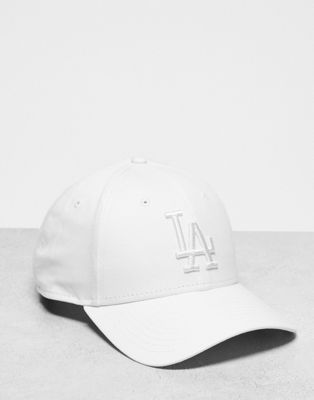 New Era Los Angeles Dodgers 9forty unisex cap in all white - ASOS Price Checker
